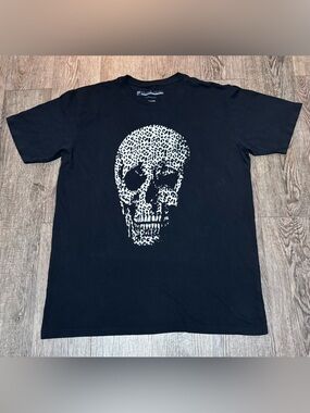 NWT! Men’s Prince Peter Collection White Leopard Print Skull T-Shirt Size XL